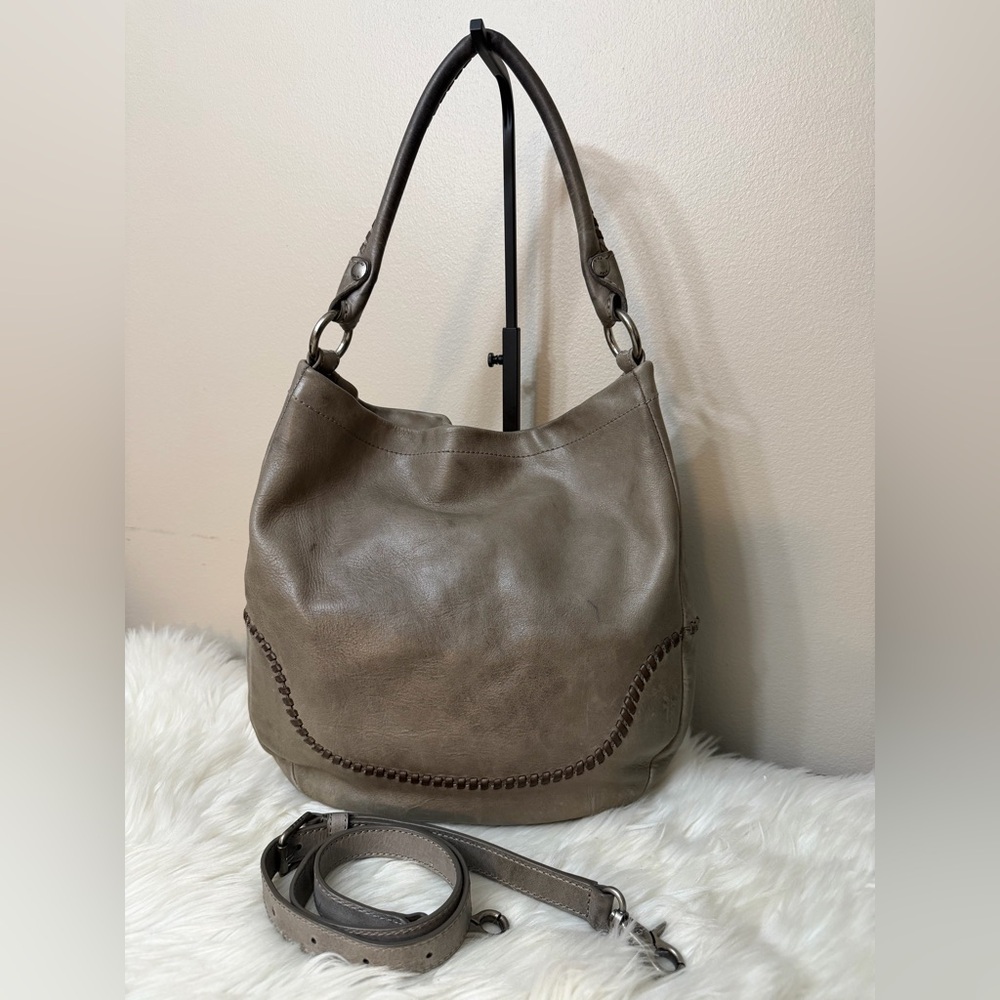 💙🤍FRYE Melissa Whipstitch Hobo Crossbody Shoulder Bag Leather